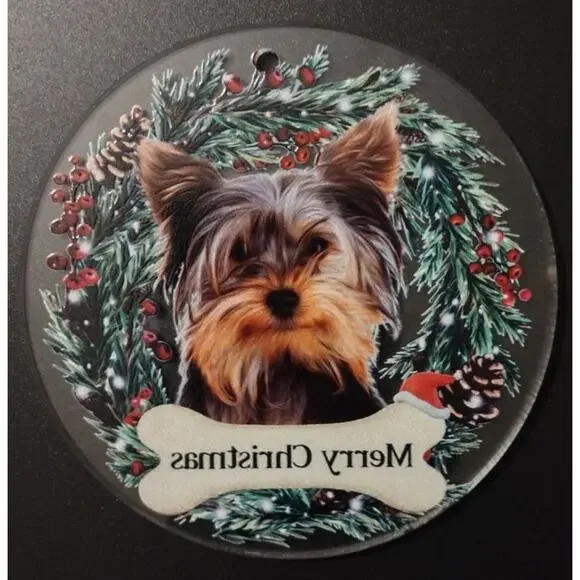Xmas Ornament YORKSHIRE TERRIER Dog Christmas (9-PACK) +1 "THE BROTHER ELF." - Picture 5 of 7